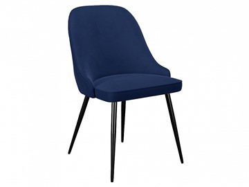 Обеденный стул 256, микровелюр К17 синий, ножки черные в Благовещенске
