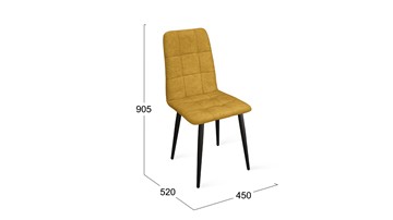 Обеденный стул Аспен К1С (Черный муар/Микровелюр Duna Curcuma) в Благовещенске - предосмотр 5