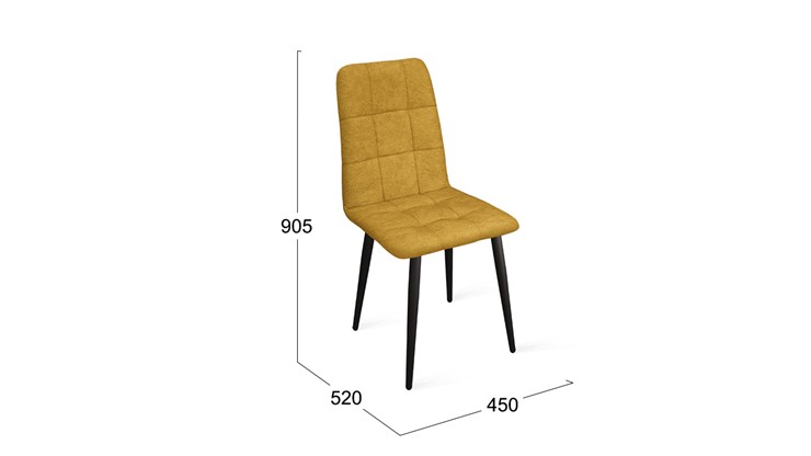 Обеденный стул Аспен К1С (Черный муар/Микровелюр Duna Curcuma) в Благовещенске - изображение 5