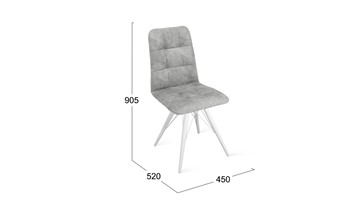 Кухонный стул Аспен К3 (Белый матовый/Микровелюр Wellmart Silver) в Благовещенске - предосмотр 5