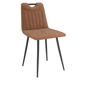 Кухонный стул Брандо, велюр тенерифе корица/Цвет металл черный в Благовещенске - предосмотр