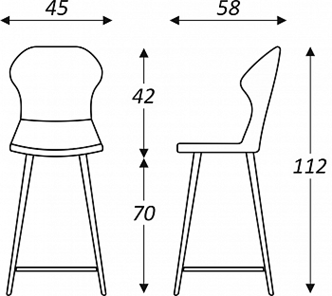 Кухонный стул Марио барный(Изумрудный Т189/ноги черные) в Благовещенске - предосмотр 2