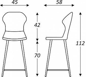Кухонный стул Марио барный(Изумрудный Т189/ноги черные) в Благовещенске - изображение 2