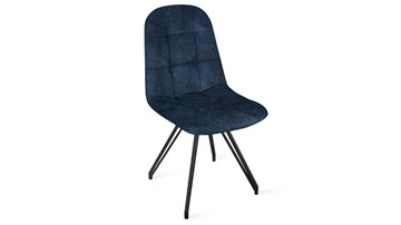 Обеденный стул Райс К4 (Черный муар/Микровелюр Wellmart Blue) в Благовещенске