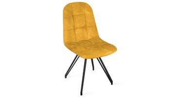 Обеденный стул Райс К4 (Черный муар/Микровелюр Wellmart Yellow) в Благовещенске