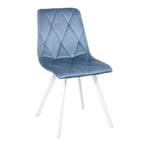 Мягкий стул Рокки WX-221 эмаль белая велюр голубой в Благовещенске
