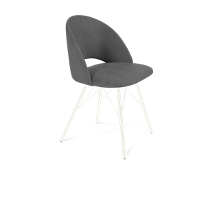 Обеденный стул SHT-ST34 / SHT-S37 (платиново-серый/белый муар) в Благовещенске