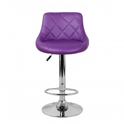 Барный стул Комфорт с мягкой спинкой WX-2396 экокожа фиолетовый в Благовещенске - изображение