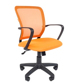 Кресло компьютерное CHAIRMAN 698 black TW, ткань, цвет оранжевый в Благовещенске