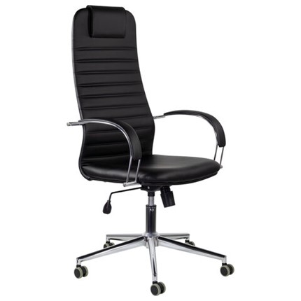 Офисное кресло Brabix Premium Pilot EX-610 CH (хром, кожзам, черное) 532418 в Благовещенске - изображение