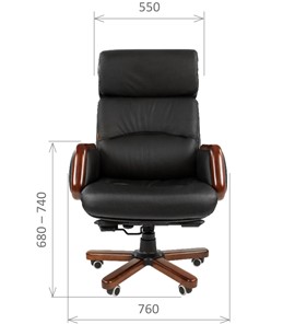 Компьютерное кресло CHAIRMAN 417 кожа черная в Благовещенске - предосмотр 1