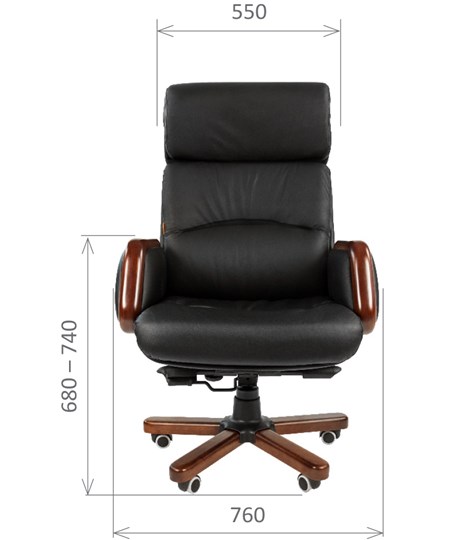 Компьютерное кресло CHAIRMAN 417 кожа черная в Благовещенске - изображение 1