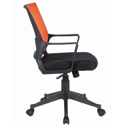 Кресло офисное Brabix Balance MG-320 (с подлокотниками, комбинированное черное/оранжевое) 531832 в Благовещенске - изображение 1