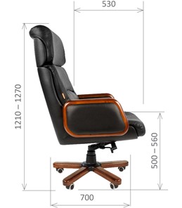 Компьютерное кресло CHAIRMAN 417 кожа черная в Благовещенске - предосмотр 2