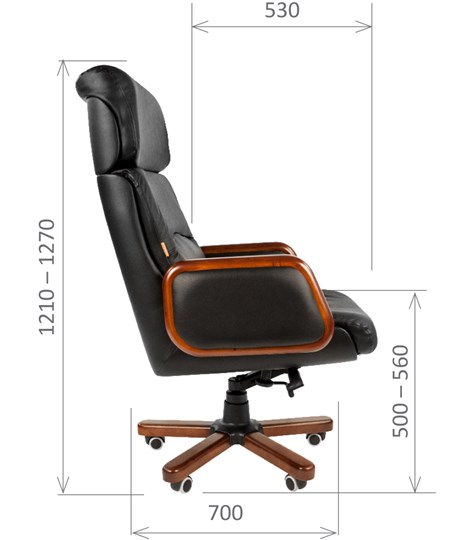 Компьютерное кресло CHAIRMAN 417 кожа черная в Благовещенске - изображение 2
