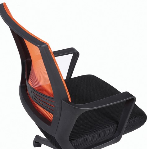 Кресло офисное Brabix Balance MG-320 (с подлокотниками, комбинированное черное/оранжевое) 531832 в Благовещенске - изображение 7