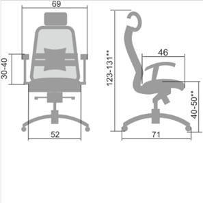 Офисное кресло Samurai S-3.04, синий в Благовещенске - предосмотр 4