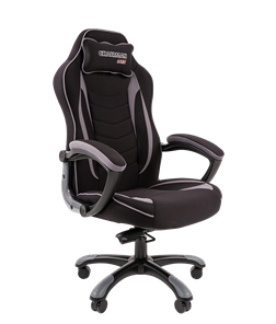 Кресло игровое CHAIRMAN GAME 28 Полиэстер комбинированная ткань серый/черный в Благовещенске