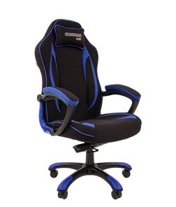 Кресло игровое CHAIRMAN GAME 28 Полиэстер комбинированная ткань синий/черный в Благовещенске