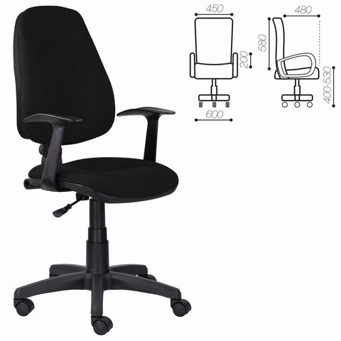 Офисное кресло Brabix Comfort MG-321, регулируемая эргономичная спинка, ткань, черное в Благовещенске - изображение 5