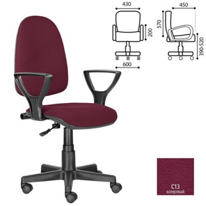 Офисное кресло Brabix Prestige Ergo MG-311 (регулируемая эргономичная спинка, ткань, бордовое) 532422 в Благовещенске - предосмотр 3