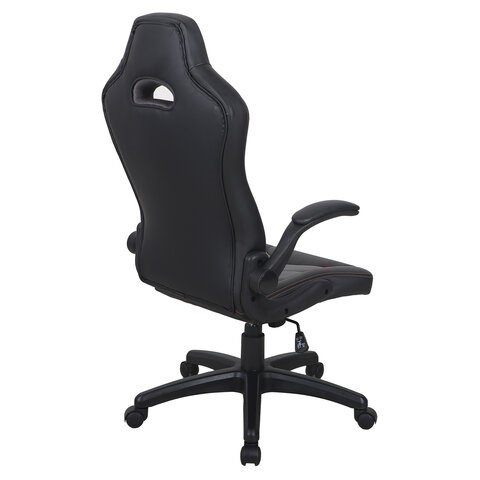 Кресло офисное BRABIX "Skill GM-005", откидные подлокотники, экокожа, черное/оранжевое, 532495 в Благовещенске - изображение 2