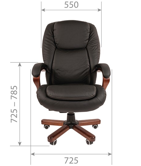 Офисное кресло CHAIRMAN 408 кожа черная в Благовещенске - изображение 1