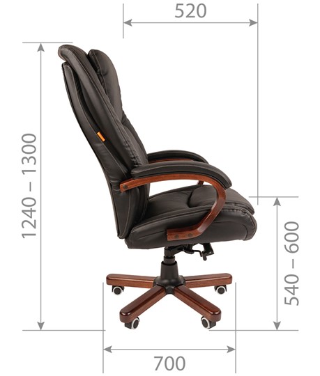 Офисное кресло CHAIRMAN 408 кожа черная в Благовещенске - изображение 2