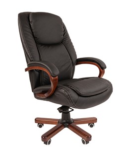 Офисное кресло CHAIRMAN 408 кожа черная в Благовещенске - предосмотр