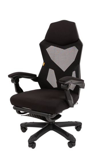 Кресло CHAIRMAN 571 с подставкой для ног , Сетчатый акрил черный / Полиэстер черный в Благовещенске - изображение 5