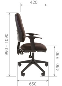 Кресло офисное CHAIRMAN 661 Ткань стандарт 15-21 черная в Благовещенске - предосмотр 4