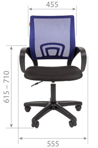 Кресло компьютерное CHAIRMAN 696 black LT, синий в Благовещенске - предосмотр 3