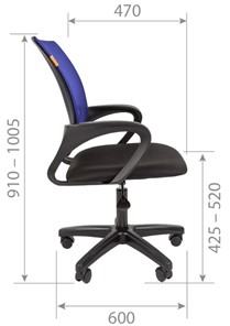 Кресло компьютерное CHAIRMAN 696 black LT, синий в Благовещенске - предосмотр 4