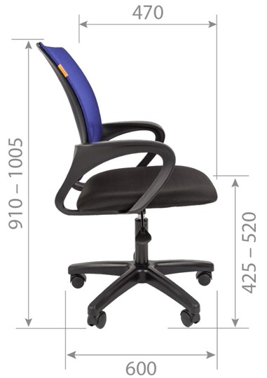 Кресло компьютерное CHAIRMAN 696 black LT, синий в Благовещенске - изображение 4