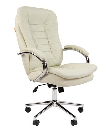 Офисное кресло CHAIRMAN 795 кожа, цвет белый в Благовещенске - изображение