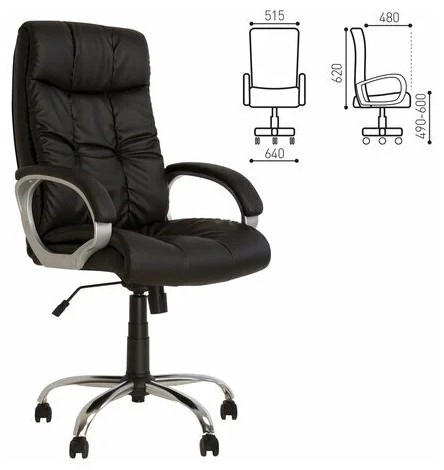 Офисное кресло MATRIX (CHR68) экокожа ECO-30 черная в Благовещенске - изображение 1