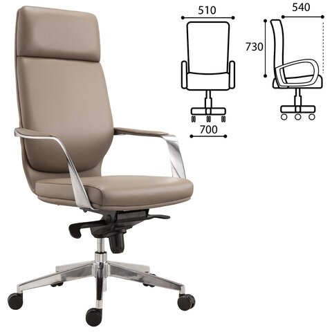 Офисное кресло BRABIX PREMIUM "Resonance EX-755", мультиблок, алюминий, экокожа, бежевое, 532487 в Благовещенске - изображение 5