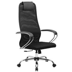 Офисный стул BRABIX PREMIUM "Ultimate EX-800" хром, плотная двойная сетка Х2, черное, 532911 в Благовещенске