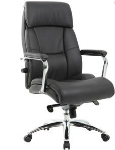 Компьютерное кресло из натуральной кожи BRABIX PREMIUM "Phaeton EX-502", хром, черное, 530882 в Благовещенске