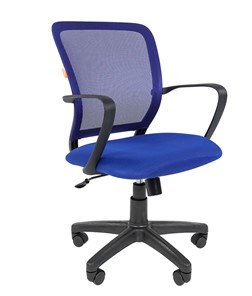 Кресло CHAIRMAN 698 black TW-05, ткань, цвет синий в Благовещенске