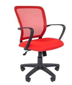 Компьютерное кресло CHAIRMAN 698 black TW-69, ткань, цвет красный в Благовещенске