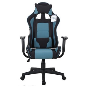Офисное кресло Brabix GT Racer GM-100 (две подушки, ткань, черное/голубое) 531818 в Благовещенске - предосмотр