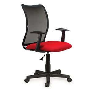 Офисное кресло Brabix Spring MG-307 (с подлокотниками, комбинированное красное/черное TW) в Благовещенске