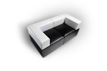 Офисный диван мягкий Октава, 2-х местный, экокожа премиум / черная CN1114 в Благовещенске - предосмотр 5