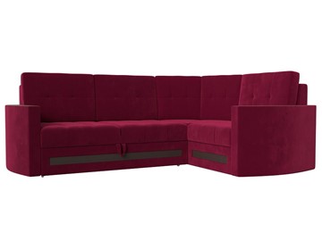 Угловой раскладной диван Белла, Бордовый (Микровельвет) в Благовещенске