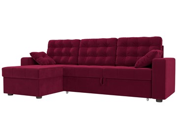 Угловой диван с оттоманкой Камелот, Бордовый (микровельвет) в Благовещенске
