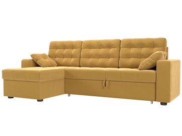 Угловой диван с оттоманкой Камелот, Желтый (микровельвет) в Благовещенске