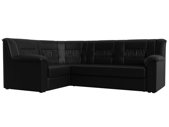 Угловой диван Карелия, Черный (Экокожа) в Благовещенске - изображение