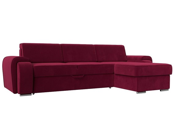 Угловой диван Лига-025, Бордовый (Микровельвет) в Благовещенске - изображение