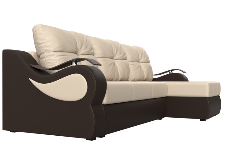 Угловой диван Меркурий, Бежевый/коричневый (экокожа) в Благовещенске - изображение 2